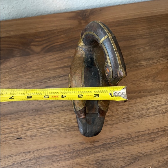 Vintage Sankofa Swan Trinket Box Brass Copper Afrocentric Decor - Picture 12 of 12